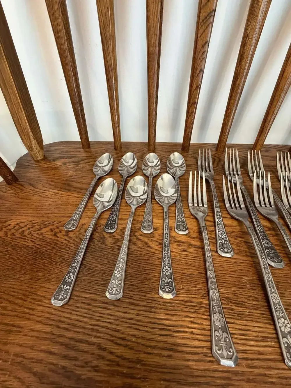 Interpur Stainless Korea Floral Pattern Flatware Set